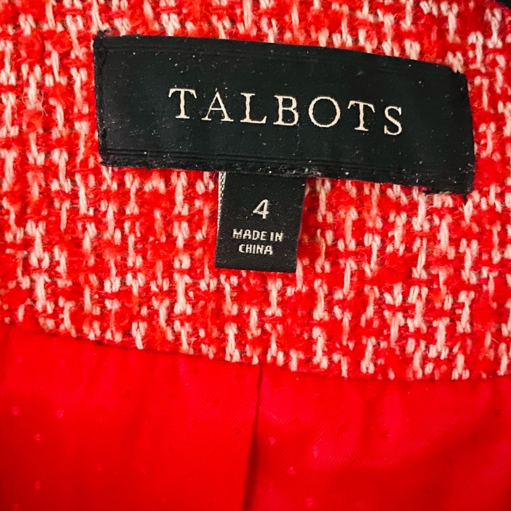 Talbots Red Tweed Button-Front Jacket - Picture 3 of 5